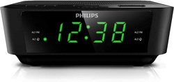 Rádio Despertador Digital Philips para Quarto Fm Radio Display Led Soneca Fácil Temporizador de Sono Bateria de Reserva Baterias Vendidas Separ