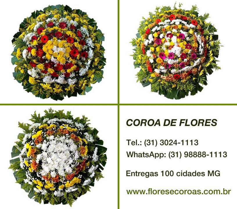 Funerária Grupo Zelo Coroa de Flores em Matozinhos e Mario Campos MG