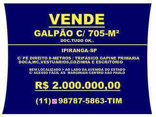 Vende Galpão c/ 705-m2 - Ipiranga-sp