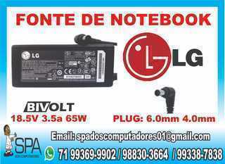 Fonte Carregador Notebook Lg 19v 3.5a Pino 6mm X 4mm em Salvador BA