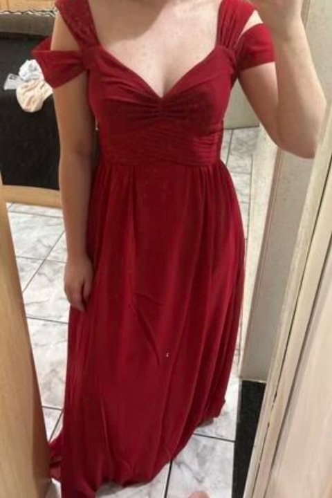 Vestido Vermelho de Madrinha de Casamento - Shein