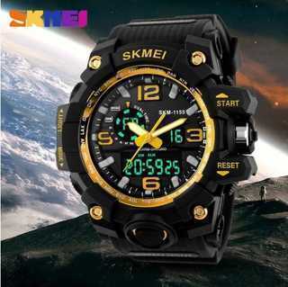 Relógio Skmei Super Shock Gold Analógico e Digital + Caixinha