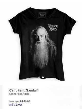Camiseta. Feminina. Gandalf Senhor dos Anéis