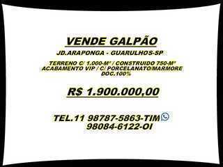 Vende Galpão / Jd.araponga - Guarulhos-sp
