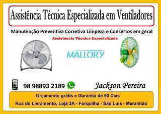 Conserto de Ventiladores Mallory em São Luis-ma