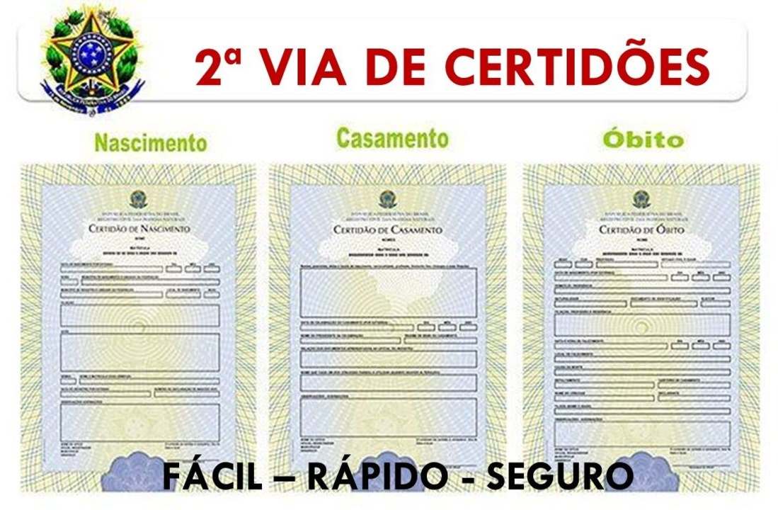 2ª Via De Certidão De Nascimento Casamento E óbito Desapega 7422