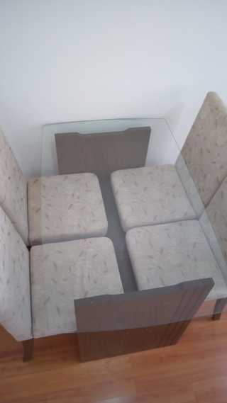 Mesa de Vidro com 4 Cadeiras