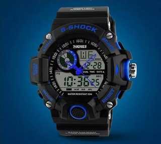 Relógio Digital S-shock Azul e Preto
