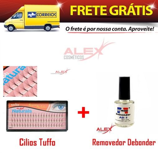 Kit Removedor de Cola Debonder + Cilios Tufo Alex Cosmeticos