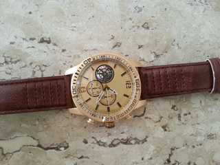 Relógio Masculino Tachymeter Dourado (novo na Caixa)