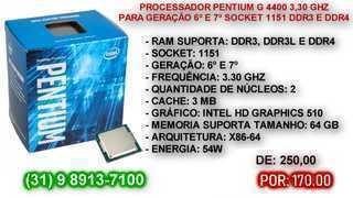 Processador Pentium G 4400 Socket 1151 6º e 7º Geração. Confira