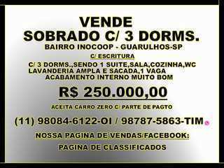 Vende Sobrado c/ 3 Dorms. / Bairro Inocoop - Guarulhos-sp