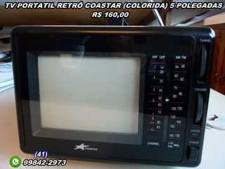 TV Portátil Retrô Coastar (colorida) 5 Polegadas