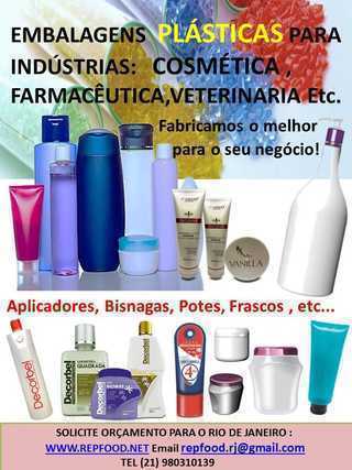 Embalagens Pet e Plásticas para Industrias Cosmética , Bebidas, Etc