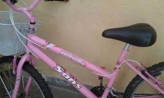 Bicicleta Marca Sans Importada Aro 18 Feminina Cor Rosa Semi Nova Pouco Uso