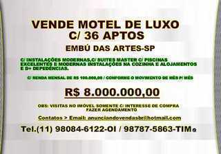 Vende Motel de Luxo - Embú das Artes-sp