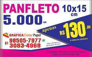 Panfleto 10x15cm - 5.000 por R$ 130,00 - Gráfica Color Paper Valparais