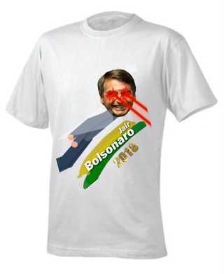 Camiseta Bolsonaro 100% Poliester, Impressão Frente e Costas