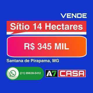 Vende Sítio 14 Hectares, Região Santana de Pirapama, MG