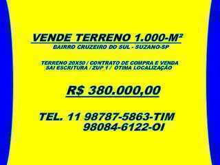 Vende Terreno 1.000-m2 / Bairro Cruzeiro do Sul - Suzano-sp