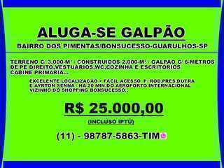 Aluga-se Galpão / Bonsucesso - Guarulhos-sp