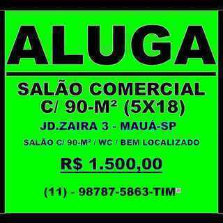 Aluga Salão Comercial c/ 90-m2 / Jd.zaira 03 - Mauá-sp
