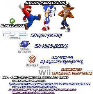 Jogos Diversos Paralelos Ps2, Nintendo Wii e Dreamcast