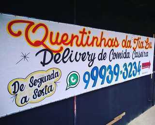 Pintura de Faixas Quentinhas, Marmitex, Delivery, Lanches, Restaurante