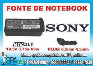 Fonte Carregador Notebook Sony Vaio 19.5v 4.7a Pino 6.0mm X 4.0mm