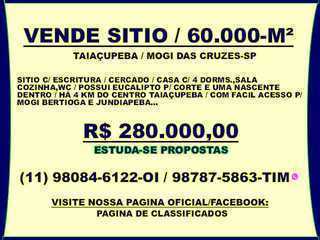Vende Sítio / 60.000-m2 - Taiaçupeba - Mogi das Cruzes-sp