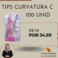 Kit com 100 Tip Curvatura C de Manicure Unha