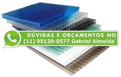 Placa de Policarbonato Alveolar 4mm 1,05 X 6,00 Metros Fume Cristal