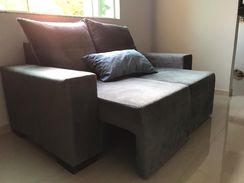 Sofa Reclinável Cinza 2 Lugares