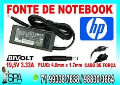 Fonte Carregador para Notebook e Ultrabook Hp 19v 3.33a 4.8mm X 1.7mm