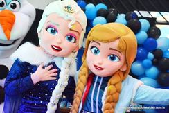 Elsa Anna e Olaf Personagens Vivos Fesat Infantil