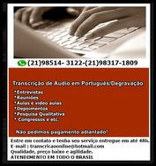 Transcrição de áudio Qualidade e Velocidade‎