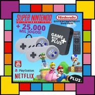 Oferta - Game Retro 25 Mil Jogos + 2 Controles Super Nintendo