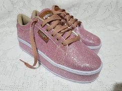 Tenis Glitter Puma Rosa