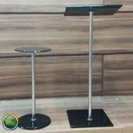 Púlpito em Acrílico e Aço Inox Modelo - Slim Preto 002