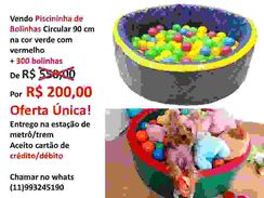 Piscininha de Bolinhas Circular 90 Cm Verde com Vermelho + 300 Bolinha