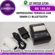 Impressora Térmica Usb e Bluetooth