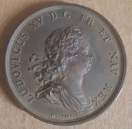 1715 Medalha Rei Luís XV e Filipe Duque de Orléans