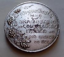 Medalha 1950 Festa da Uva 75 Anos Colonização Itálica RS