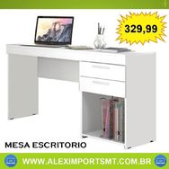 Mesa Escritório Office 2 Gavetas Branco