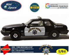 Matchbox 1993 Ford Mustang Ssp Highway Patrol Polícia 1/64