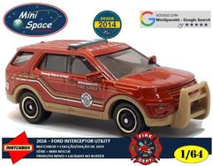 Matchbox 2016 Ford Interceptor Utility Bombeiros 1/64