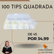 Conjunto de 100 Tips Quadrada Square Alongamento com Gel