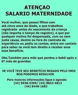 Atenção Salario Maternidade