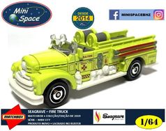 Matchbox Seagrave Veículo de Bombeiros Cor Amarelo 1/64