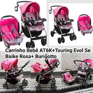 Carrinho At6k+bebê Conforto Touring Evol SE Bike Rosa Burigotto - Semi